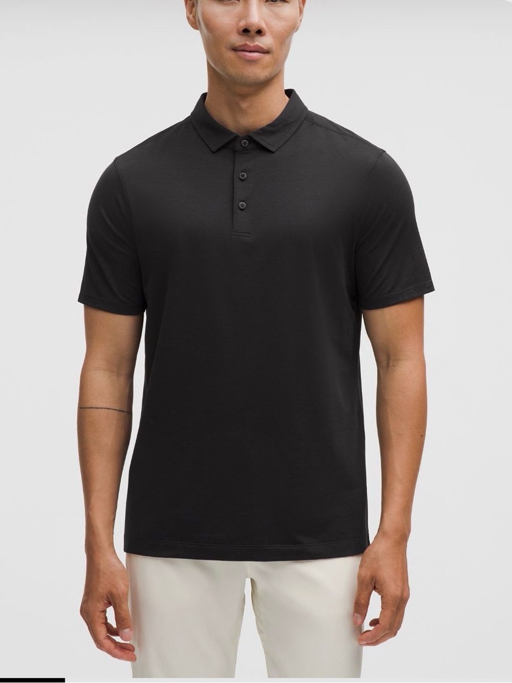 lululemon Men’s Black Short-Sleeve Polo